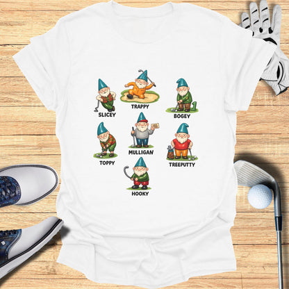 Funny Golf Gnomes Graphic Tee Shirt for Golfers