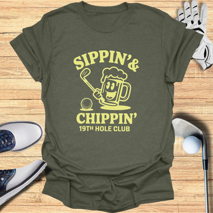 Sippin’ & Chippin’ T-Shirt - Funny Golf Tee by Swing Epic