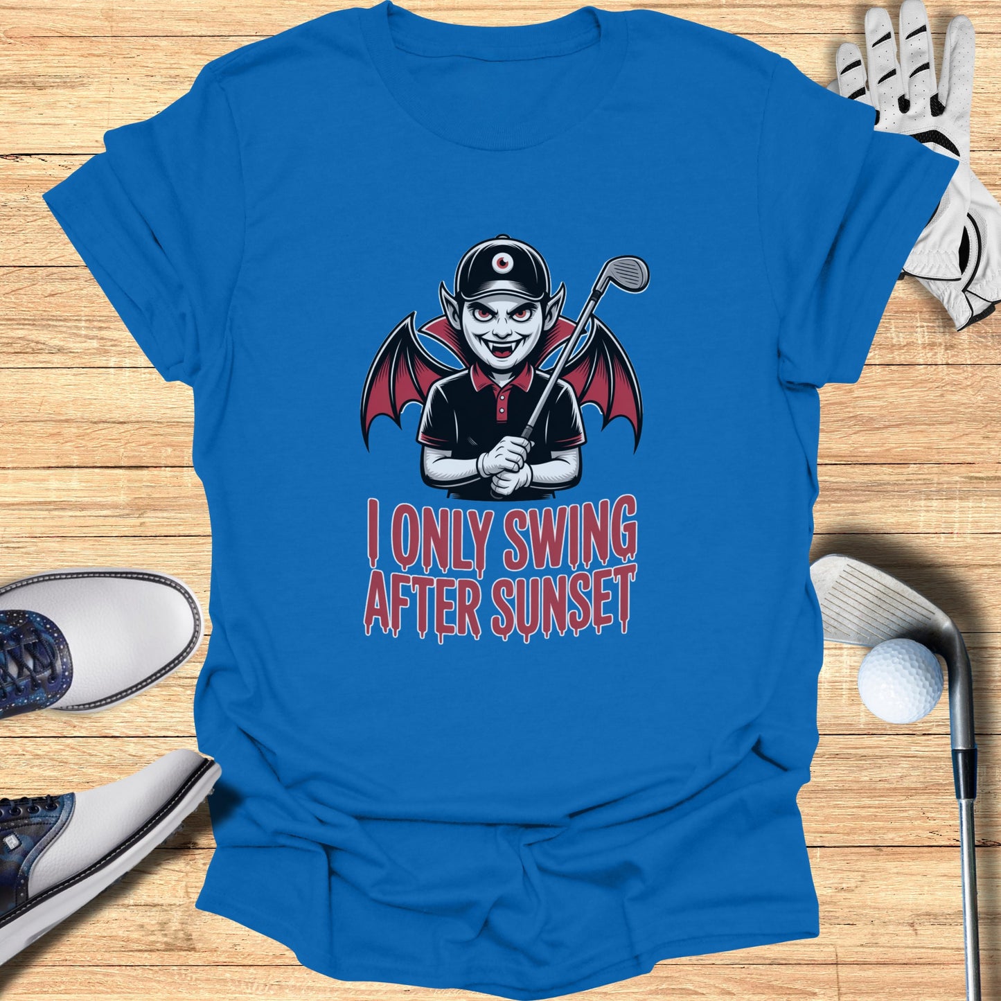 I Only Swing After Sunset Vampire Golf T-Shirt