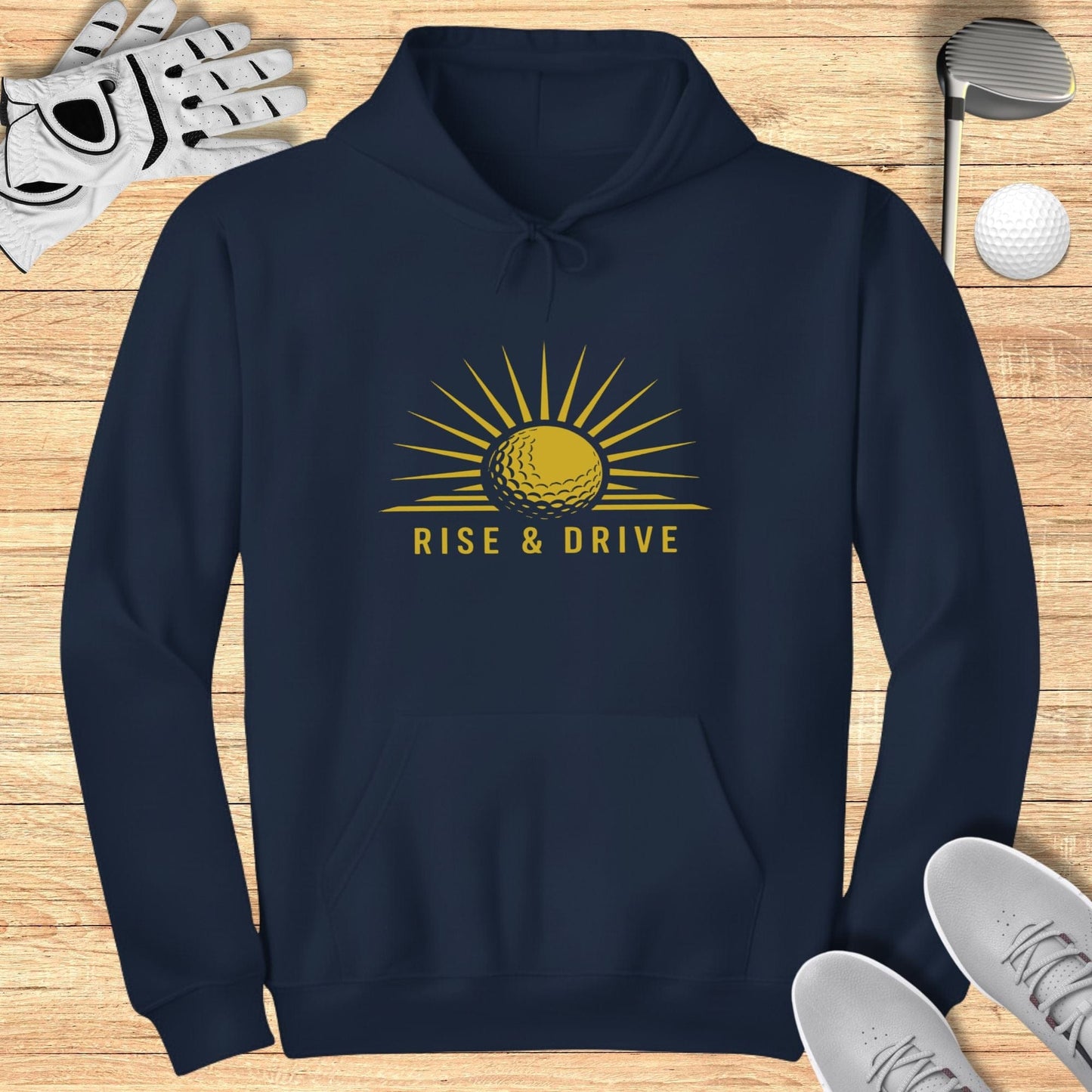 Rise and Drive Golf Theme Hoodie for Outdoor Enthusiasts
