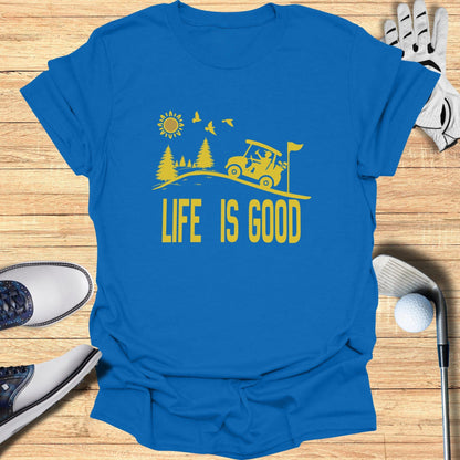 Life Is Good Golf Cart Graphic T-shirt