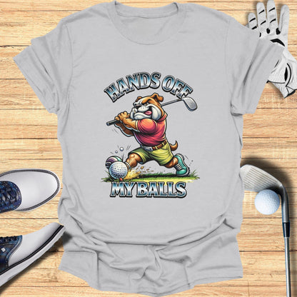 Hands Off My Balls Funny Golf Bulldog T-Shirt