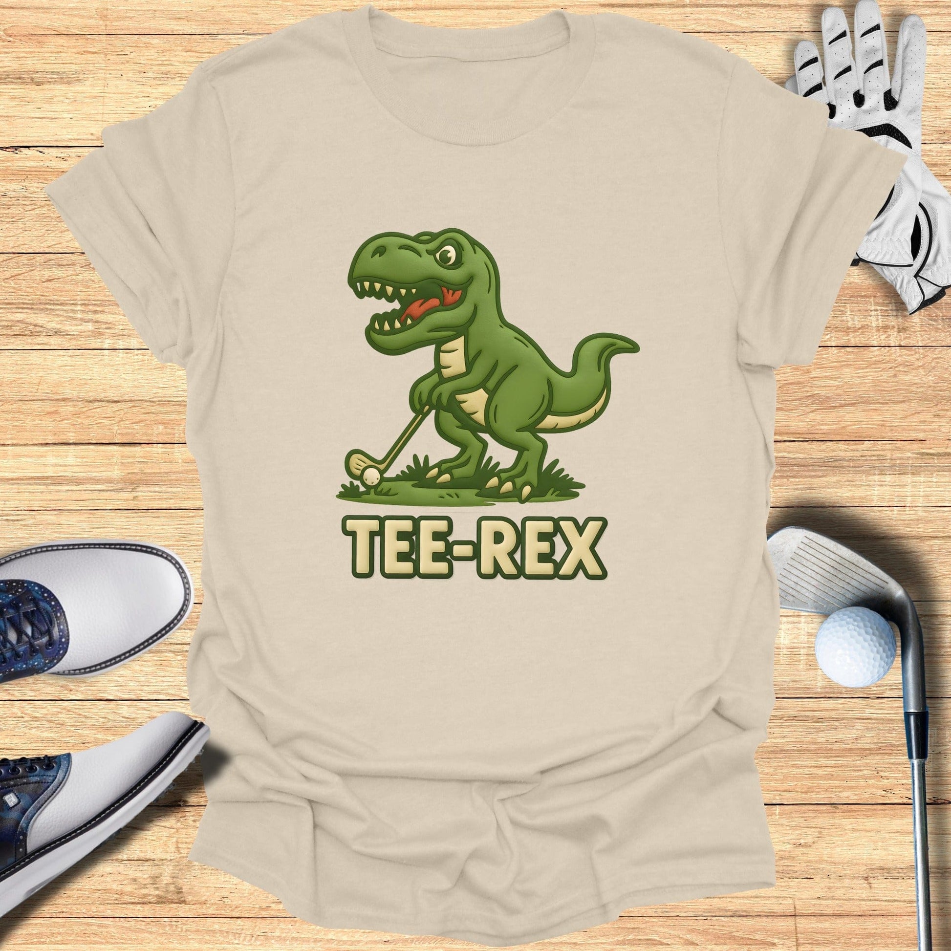 Funny Tee-Rex Golfing Dinosaur Graphic T-Shirt