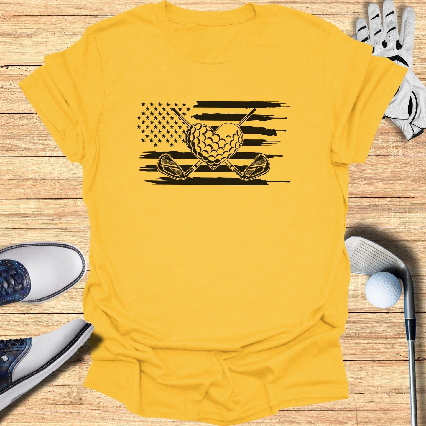 Patriotic Golf Lover Graphic Tee Golfing Product
