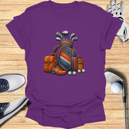 Colorful Golf Bag and Accessories Graphic Shirt