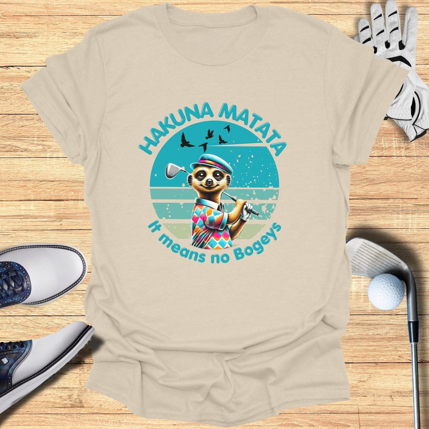 Hakuna Matata It Means No Bogeys T-Shirt - Funny Golf Tee by Swing Epic