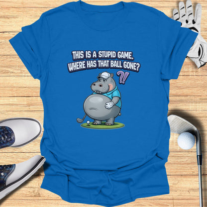 Funny Hippo Golfing T-Shirt Where Has That Ball Gone?!