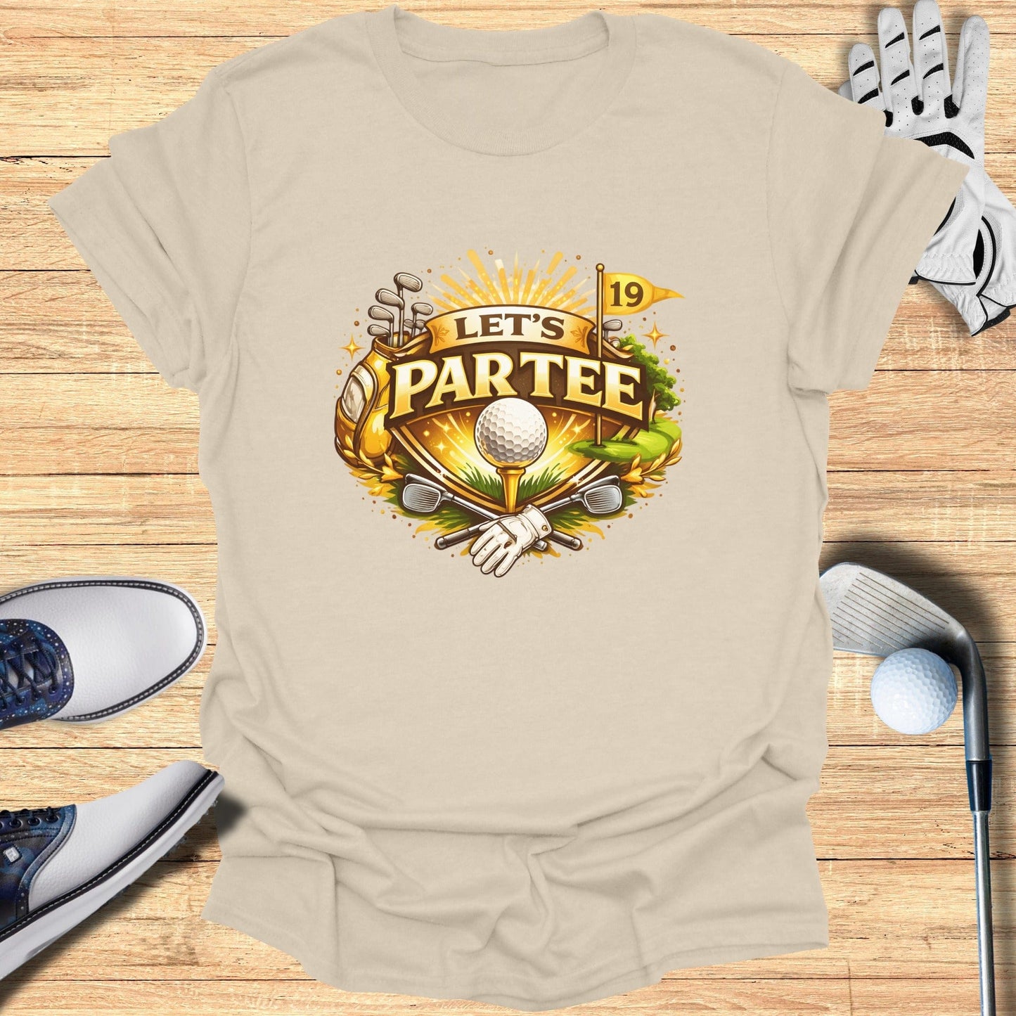 Let's Partee Golf Graphic Tee Fun Casual Wear