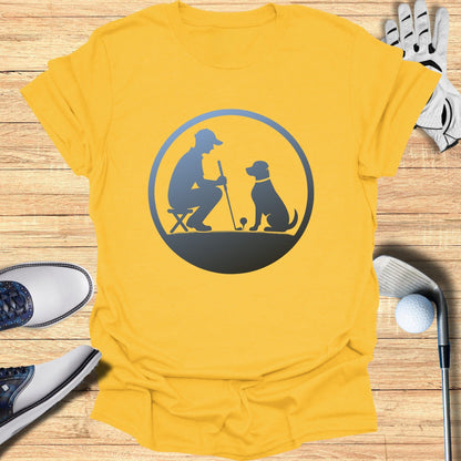 Golfer and Dog Silhouette Graphic Tee