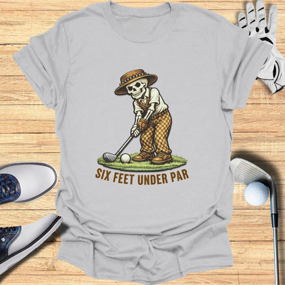 Six Feet Under Par Graphic Golf Skeleton Shirt