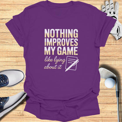 Lying Improves My Game T-Shirt - Funny Golf Tee by Swing Epic