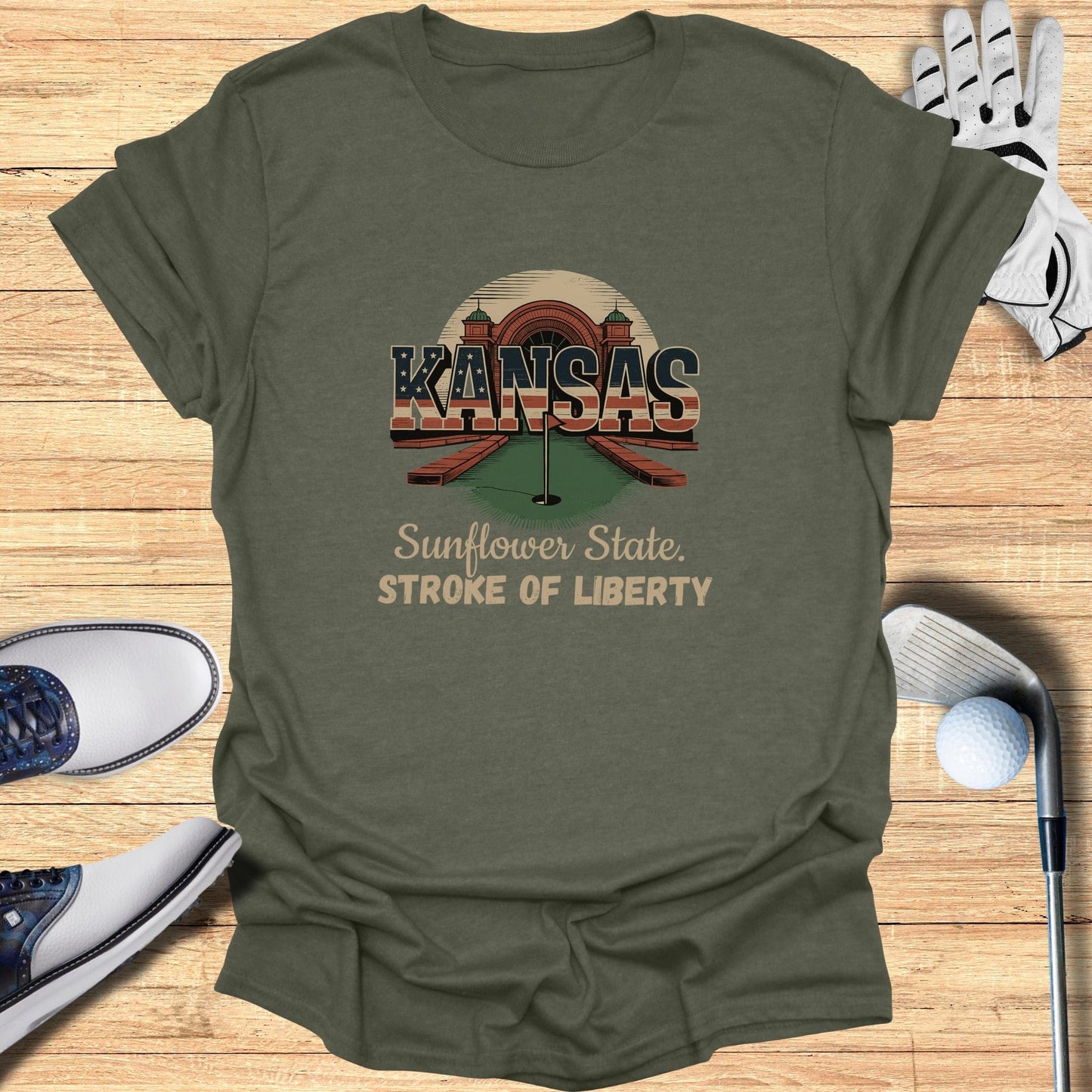 Kansas Golf T-Shirt - Funny Golf Tee by Swing Epic