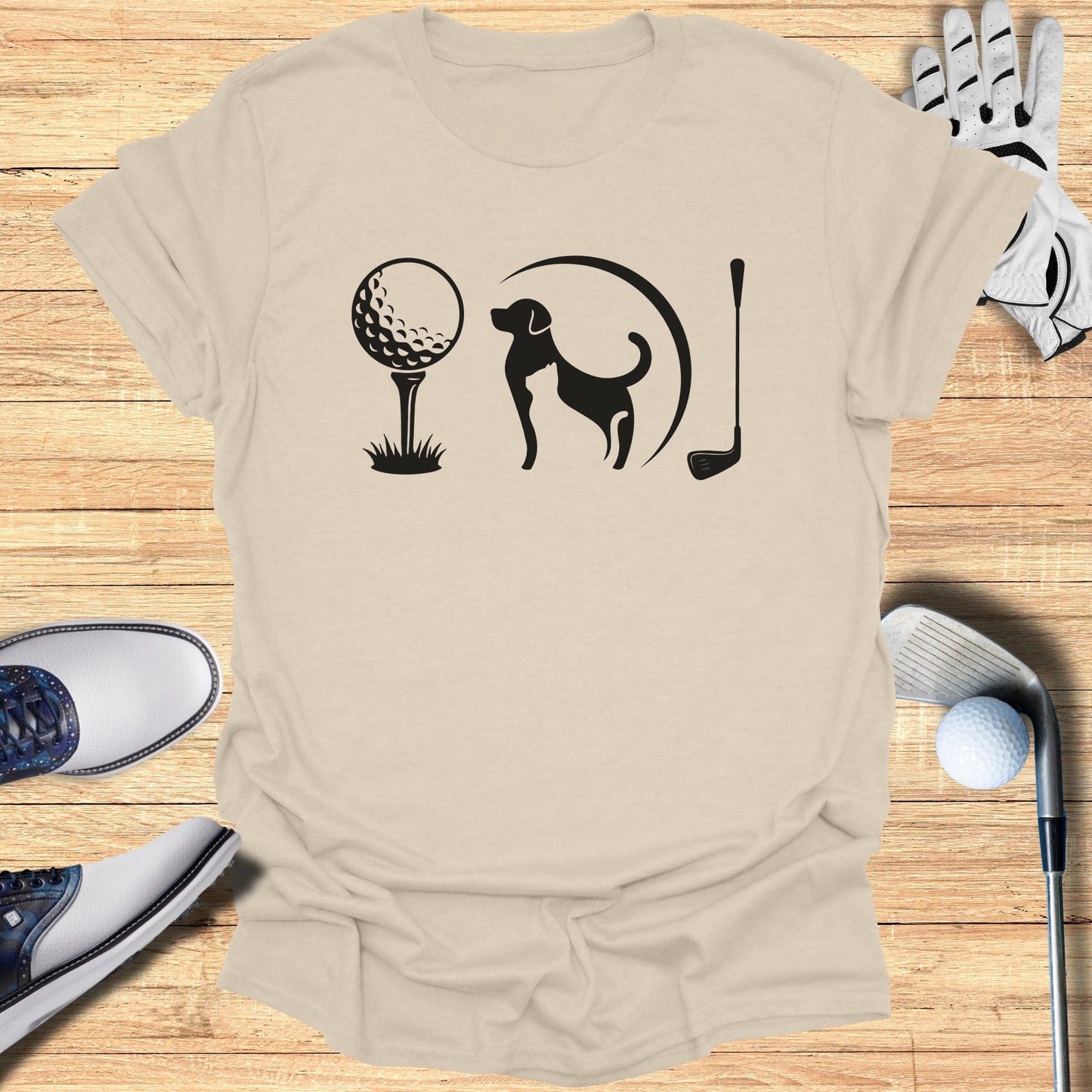 Golfing Dog Themed T-shirt for Enthusiasts