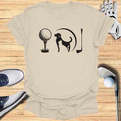 Golfing Dog Themed T-shirt for Enthusiasts