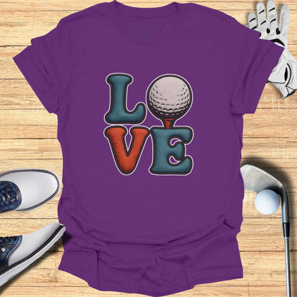 Stylish Purple Love Golf Graphic Tee Shirt