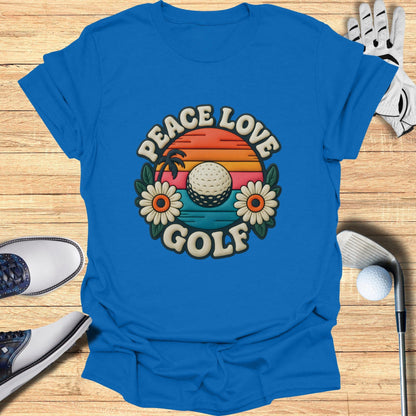 Peace Love Golf Vintage Sunset Graphic Tee