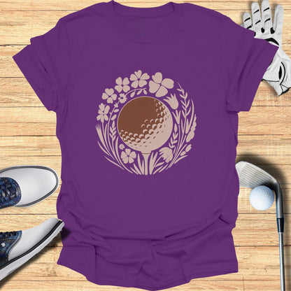 Golf Themed Shirt with Floral Design for Golfers