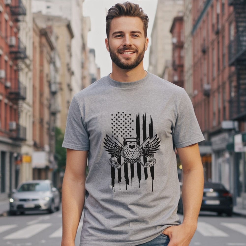 American Flag and Owl Graphic Printed T-shirt