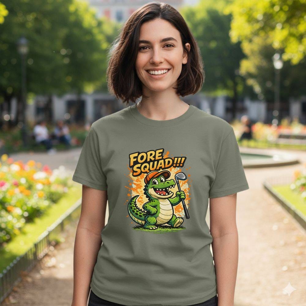 Fore Squad Alligator Cartoon Golf Humor Shirt