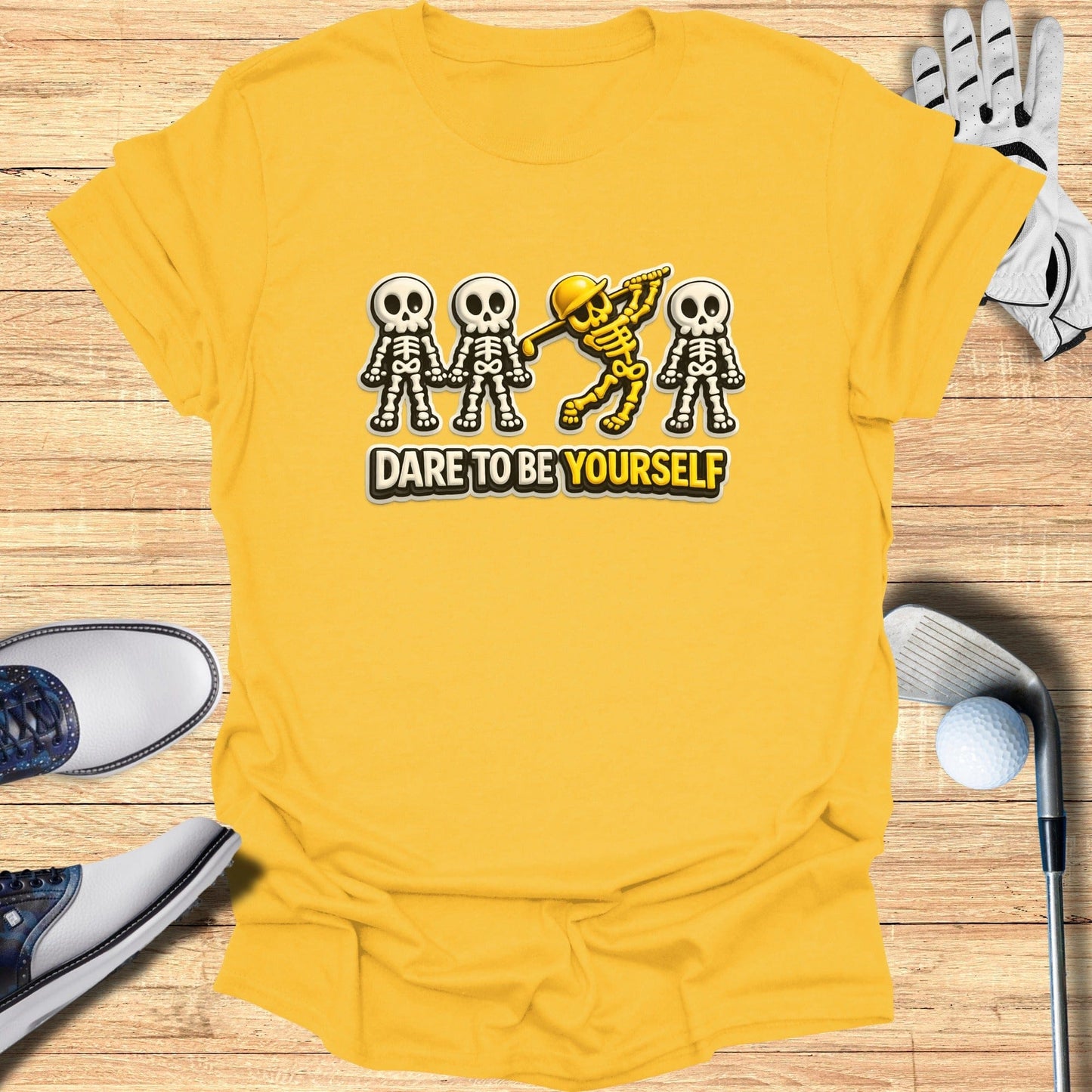 Dare to Be Yourself Skeleton Graphic T-shirt