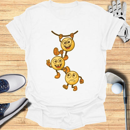 Fun Cartoon Characters Hanging T-Shirt Design