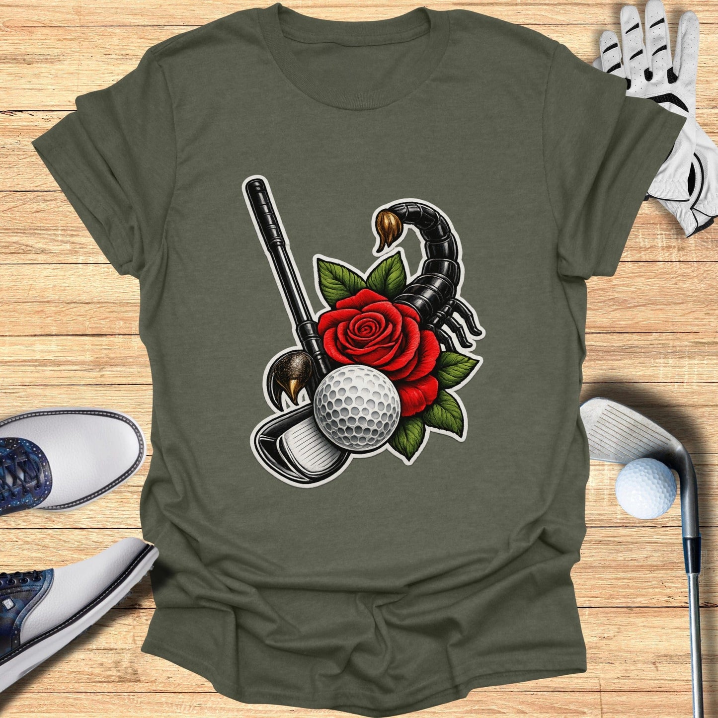 Scorpion Rose Golf Club Graphic T-Shirt Product