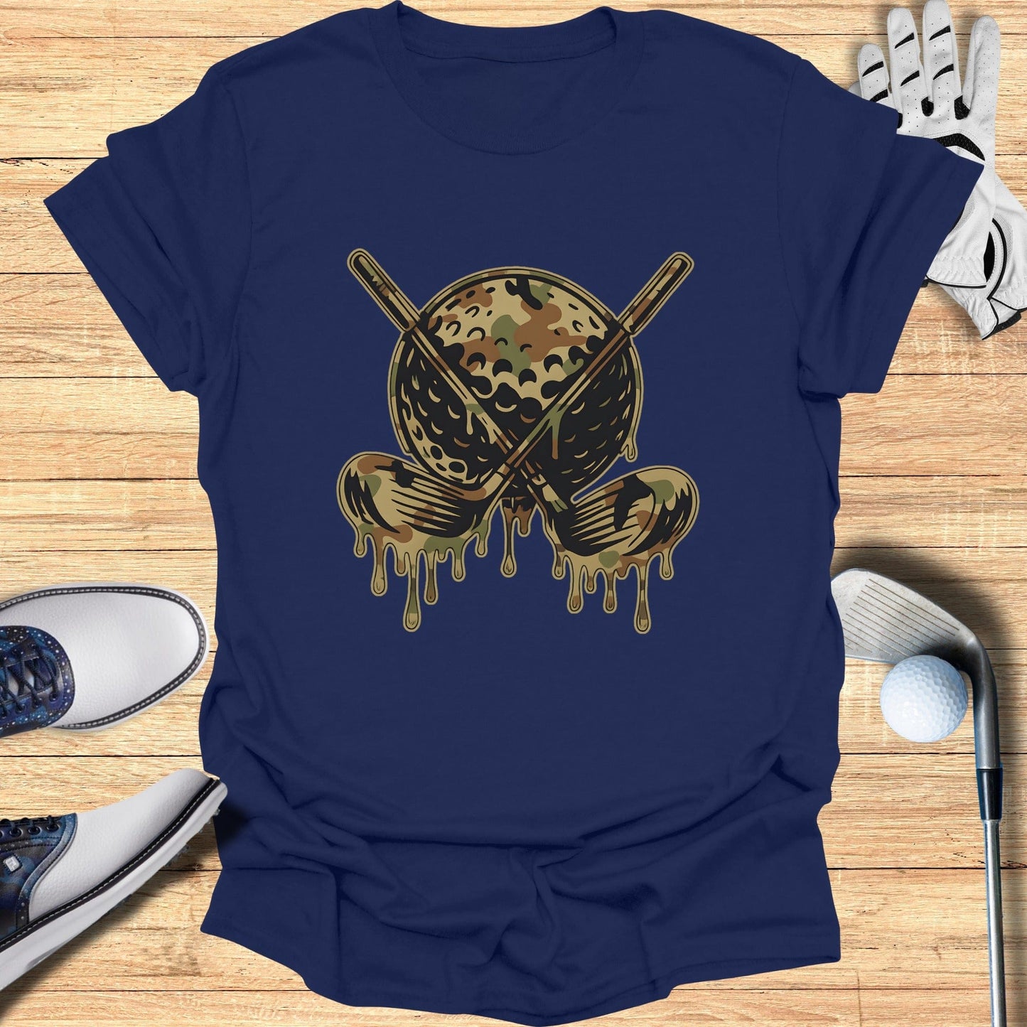 Stylish Camouflage Dripping Golf Design T-shirt