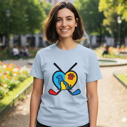 Colorful Pet and Hockey Design Shirt