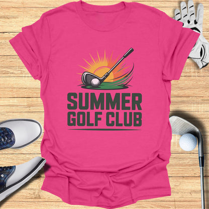 Pink t-shirt with "SUMMER GOLF CLUB" text and a golf club graphic.