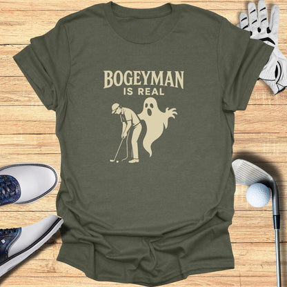 Bogeyman Is Real T-Shirt - Funny Golf Tee by Swing Epic