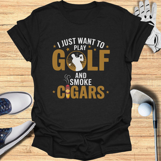 Golf And Cigars T-Shirt - Funny Golf Tee by Swing Epic