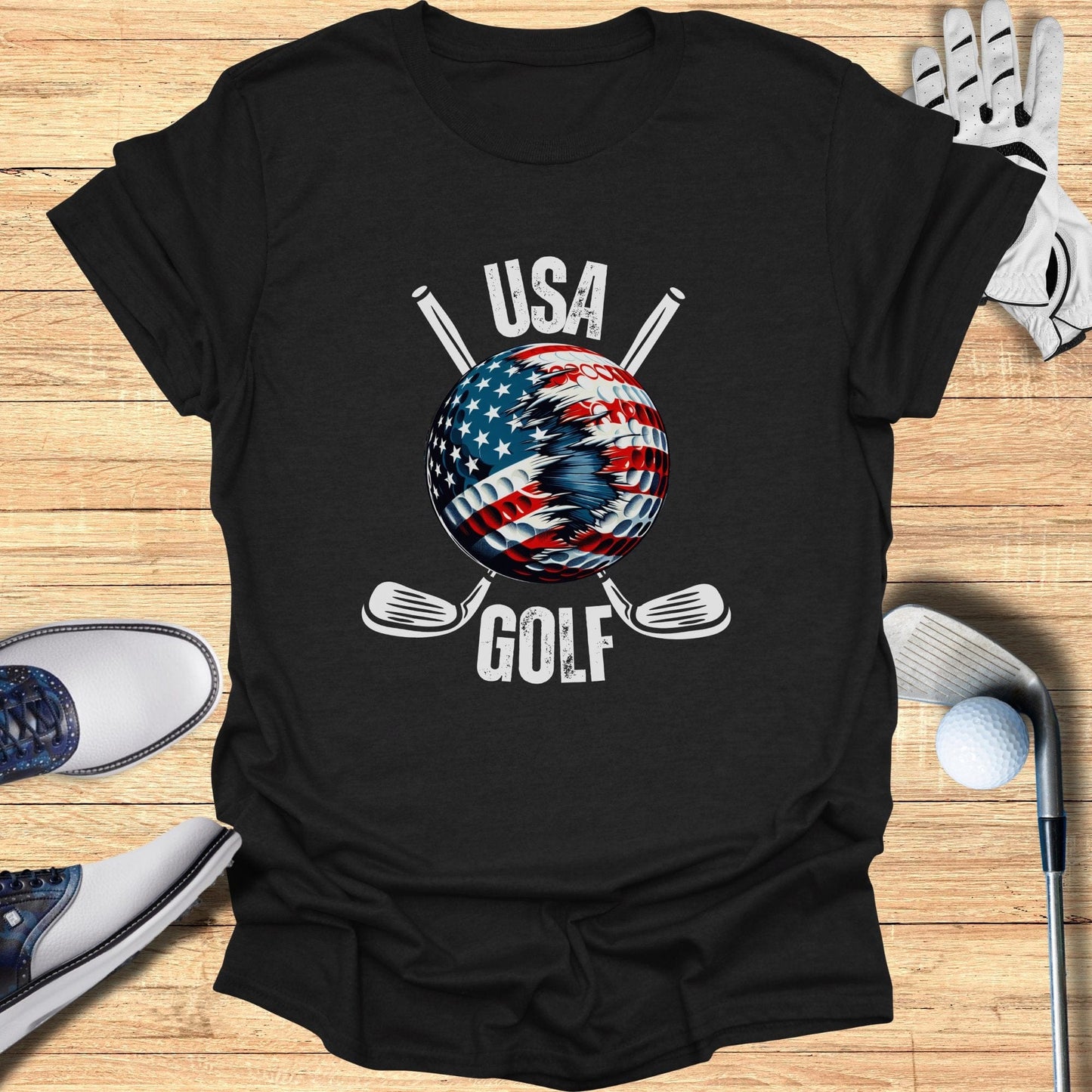 Patriotic Golf Ball T-Shirt - Funny Golf Tee by Swing Epic