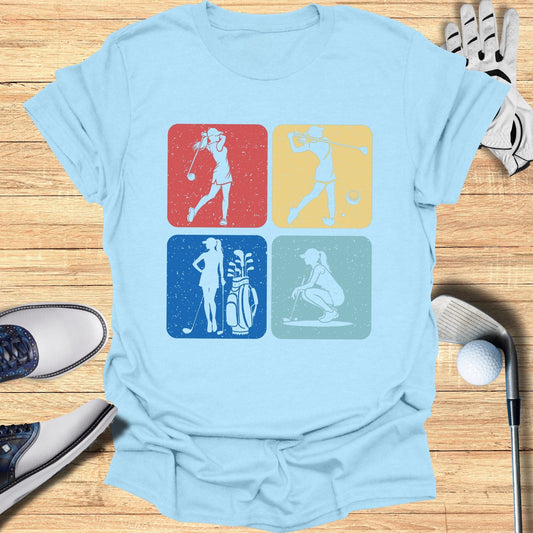 Vintage Golf Silhouettes T-Shirt - Funny Golf Tee by Swing Epic