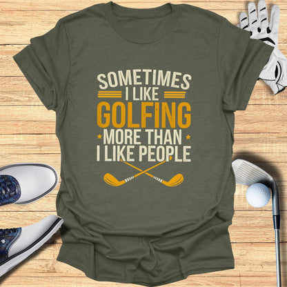 Sometimes I Like Golfing T-Shirt - Funny Golf Tee by Swing Epic