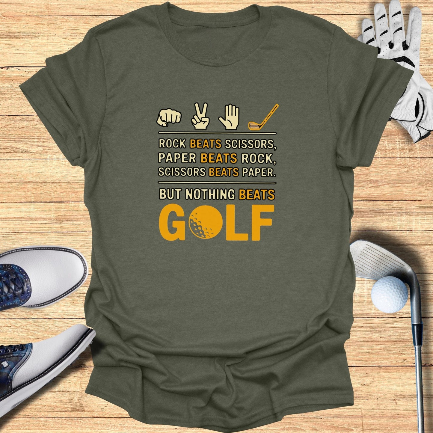 Rock Paper Scissors T-Shirt - Funny Golf Tee by Swing Epic