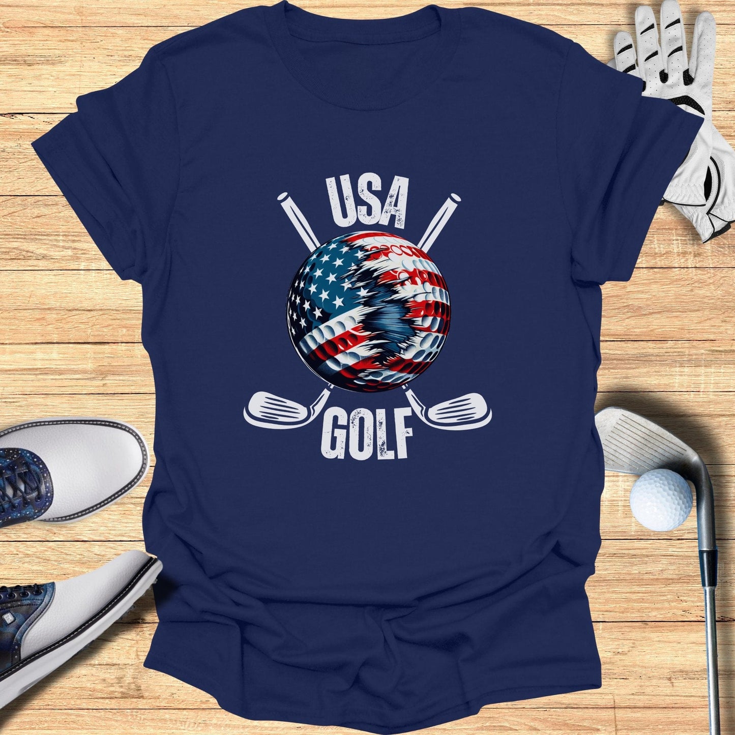Patriotic Golf Ball T-Shirt - Funny Golf Tee by Swing Epic