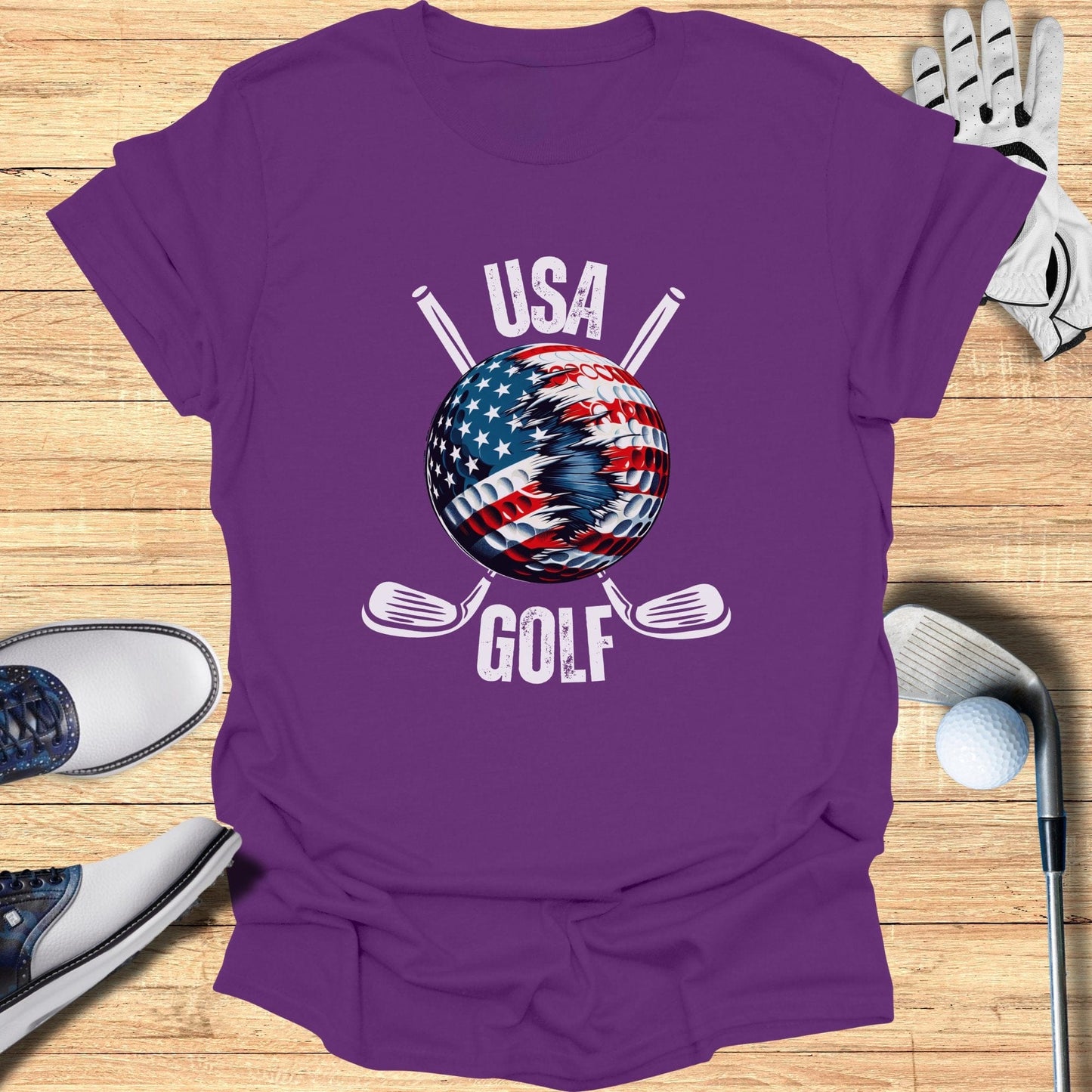 Patriotic Golf Ball T-Shirt - Funny Golf Tee by Swing Epic