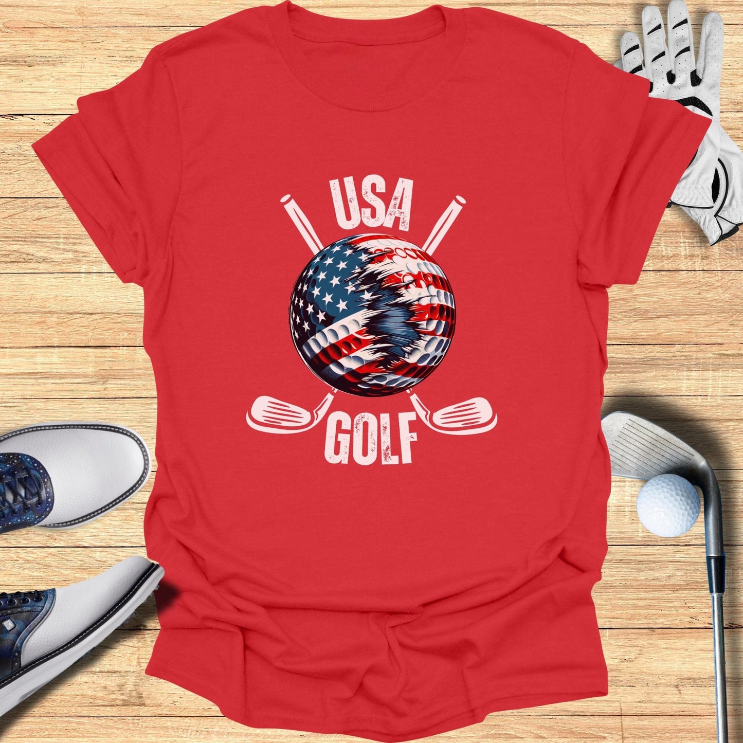 Patriotic Golf Ball T-Shirt - Funny Golf Tee by Swing Epic