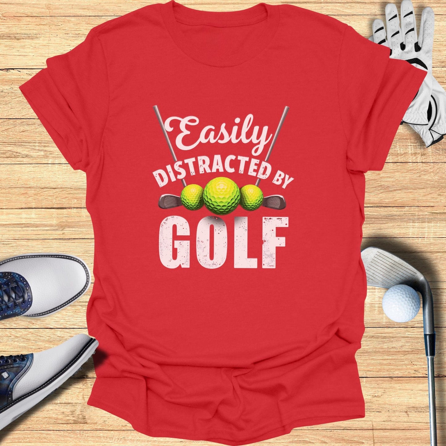 Easily Distracted by Golf T-Shirt - Funny Golf Tee by Swing Epic