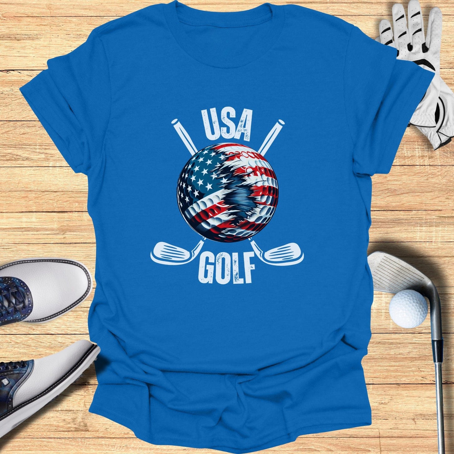 Patriotic Golf Ball T-Shirt - Funny Golf Tee by Swing Epic