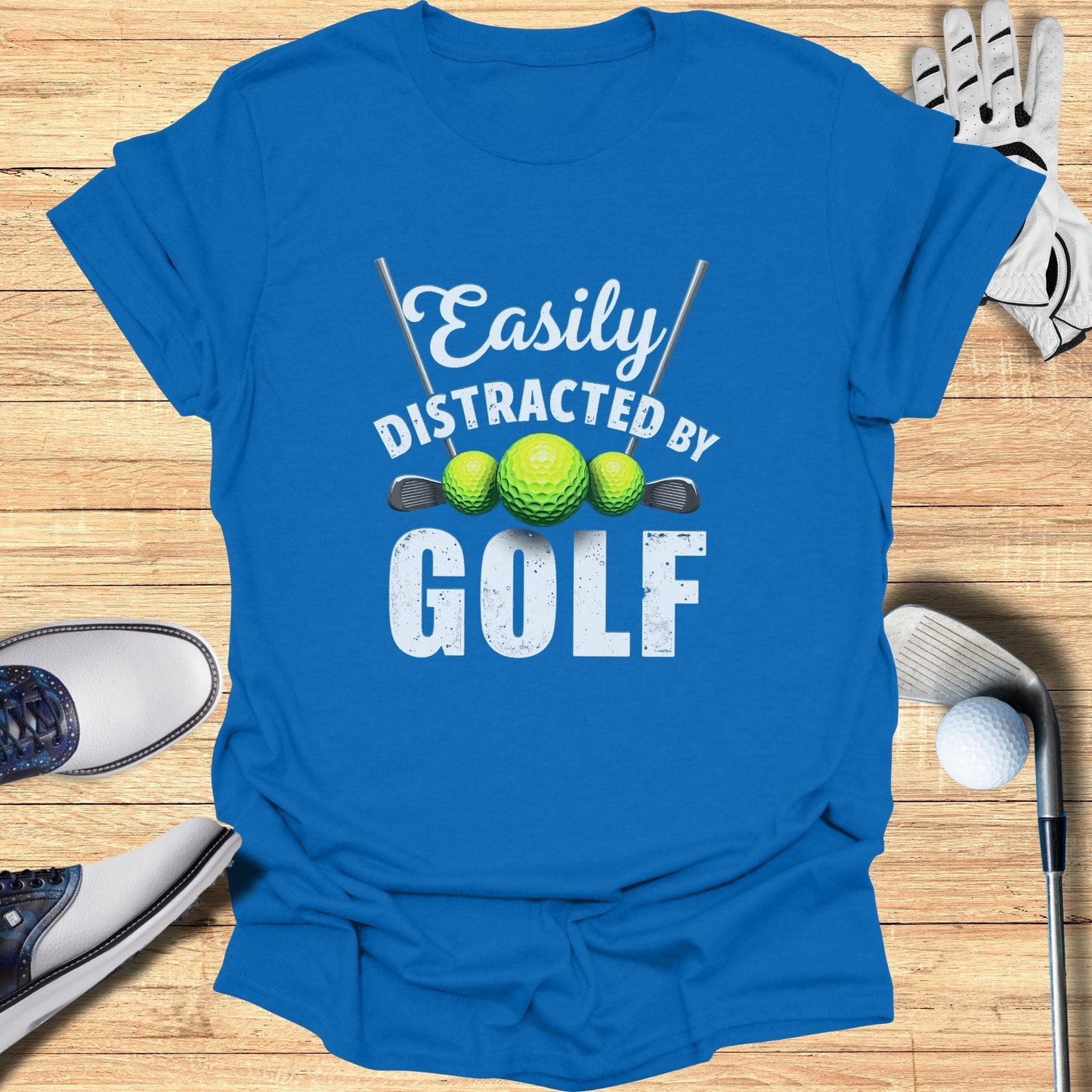 Easily Distracted by Golf T-Shirt - Funny Golf Tee by Swing Epic