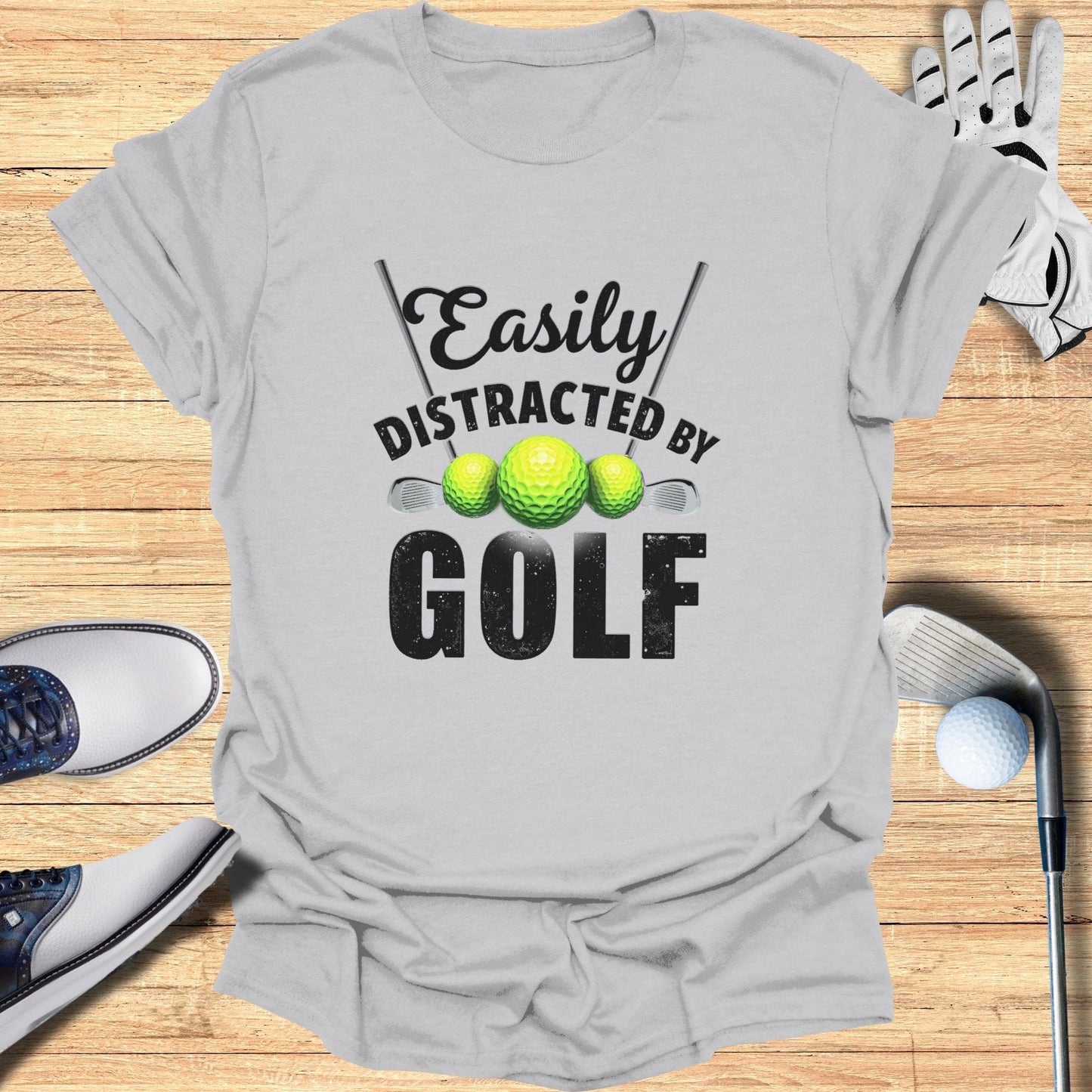 Easily Distracted by Golf T-Shirt - Funny Golf Tee by Swing Epic