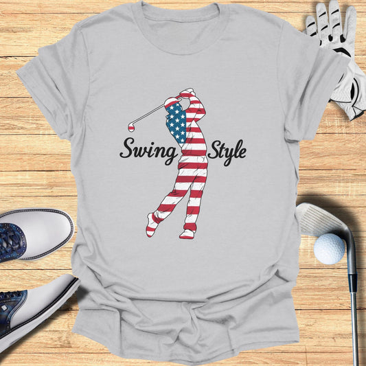 Swing Style Patriotic T-Shirt - Funny Golf Tee by Swing Epic