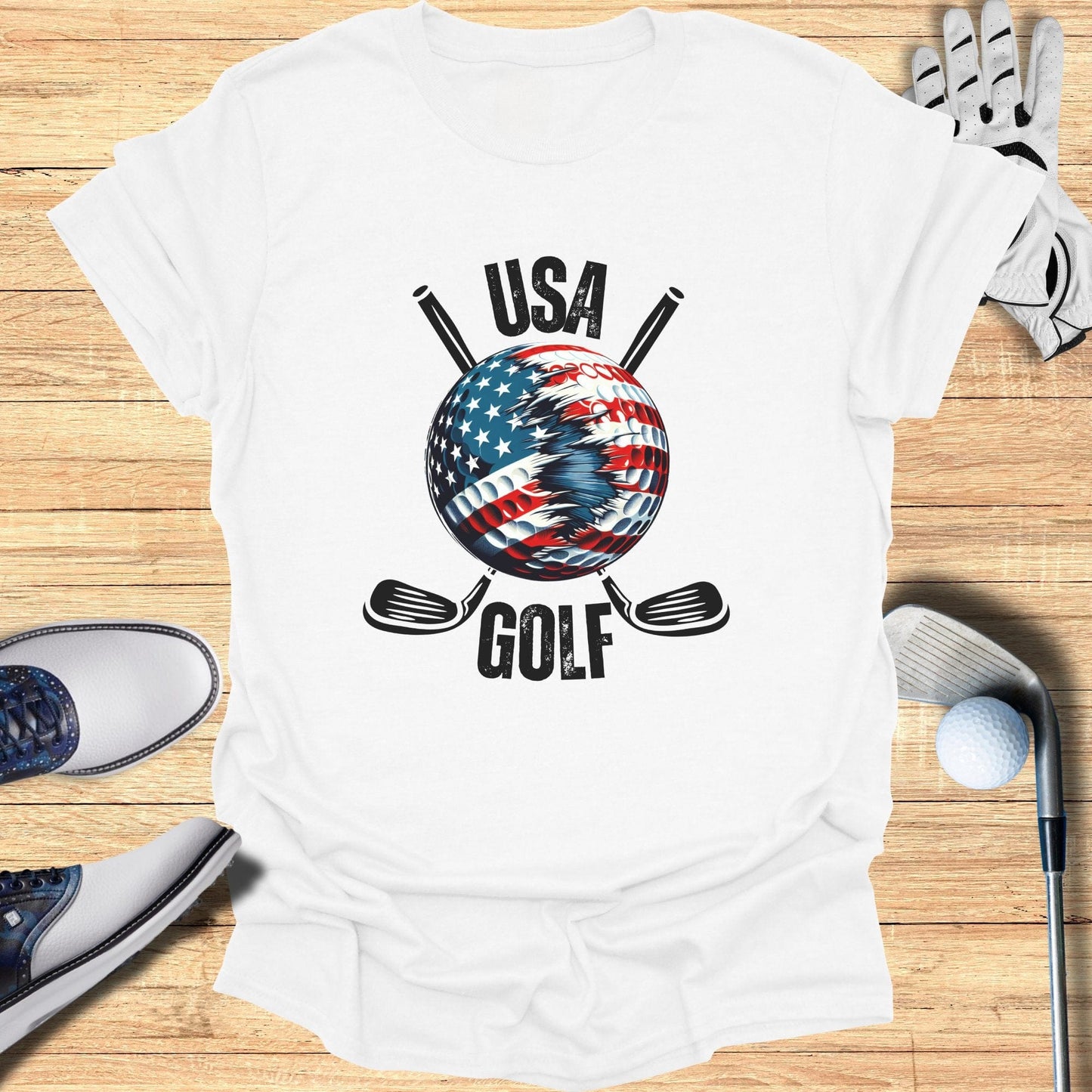 Patriotic Golf Ball T-Shirt - Funny Golf Tee by Swing Epic