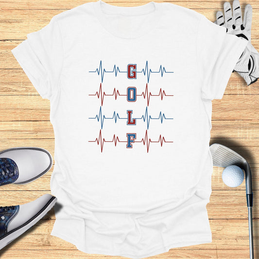 Golf Heartbeat T-Shirt - Funny Golf Tee by Swing Epic