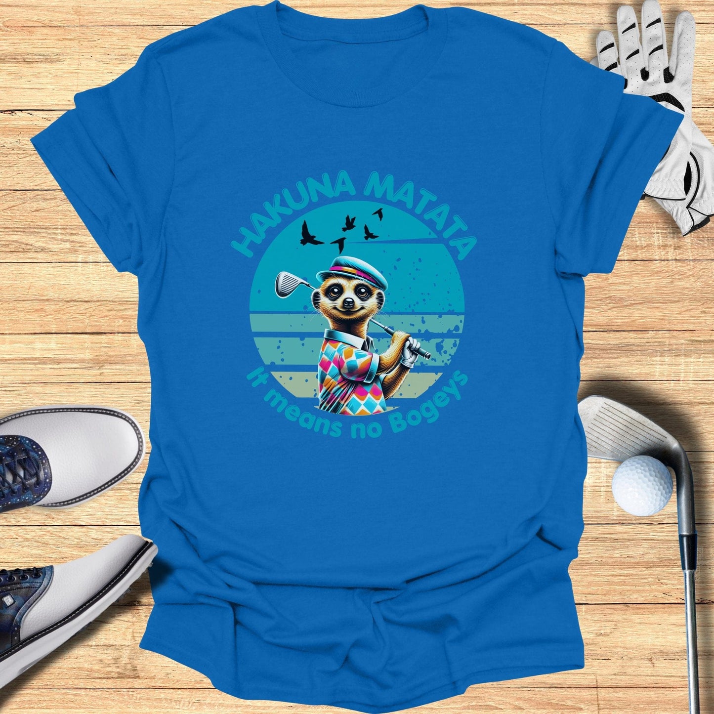 Hakuna Matata It Means No Bogeys T-Shirt - Funny Golf Tee by Swing Epic