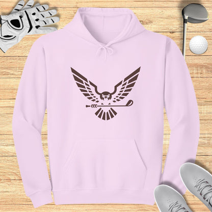 Eagle Logo with Golf Club Pink Hoodie Product