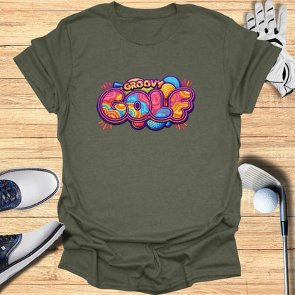 Groovy Golf Colorful Graphic T-Shirt for Sports Fans