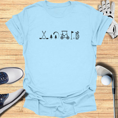 Fun Graphic Light Blue Golf Enthusiast Tee