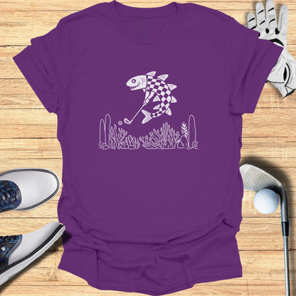Unique Geometric Fish Design Purple Golf Tee product